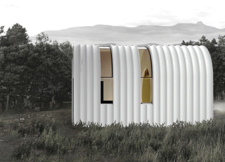 Cylindrical Design with Transformable Spaces Featuring Metal Ribs and Natural Light
