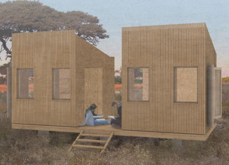 Elevated Modular Living with OSB Panels and Integrated Renewable Systems