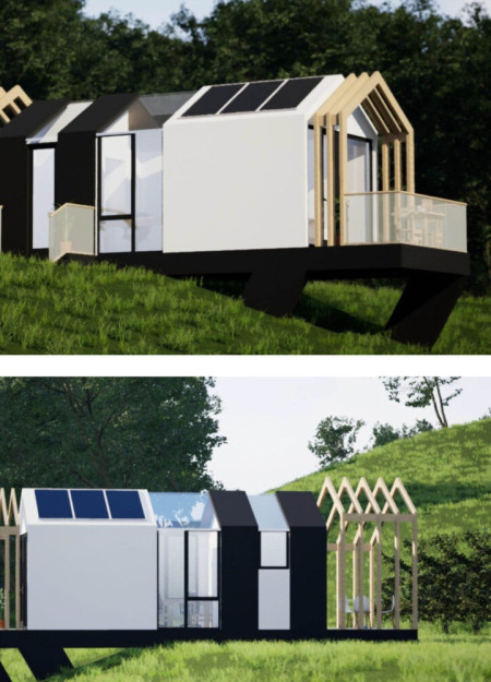 Elevated Living Spaces Crafted with Cross-Laminated Timber and Charred Shingles