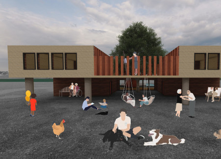 Charred Wooden Shingles and Expansive Glass Facades in a Community-Centric Retreat