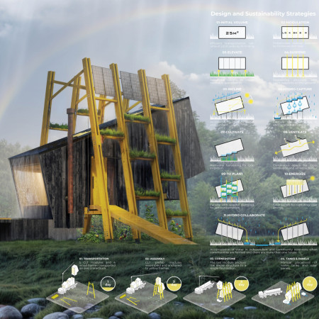 Cross-Laminated Timber Structure with Integrated Rainwater Harvesting for Rural Living