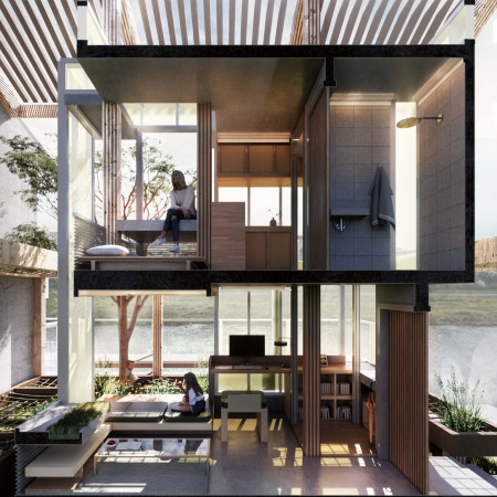 Folding Panel Systems in Sustainable Plywood Housing with Natural Ventilation