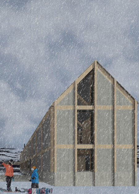 Cross-Laminated Timber Shelter with Geothermal Heating in the Icelandic Landscape