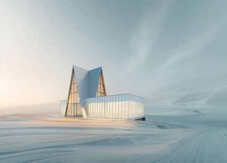 Polycarbonate Facade and Steel Framework in a Sustainable Ski Cabin Design