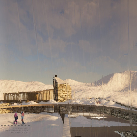 Curvilinear Structure Crafted with Natural Stone and Low-Carbon Concrete in Icelandic Landscape