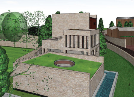 Circular Skylight and Local Stone Craftsmanship Define a Tranquil Retreat in Portugal