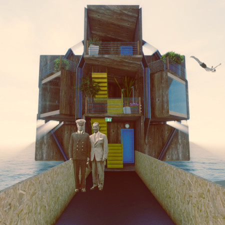 Floating Community Spaces Crafted with Corrosion-Resistant Materials and Biophilic Design Elements