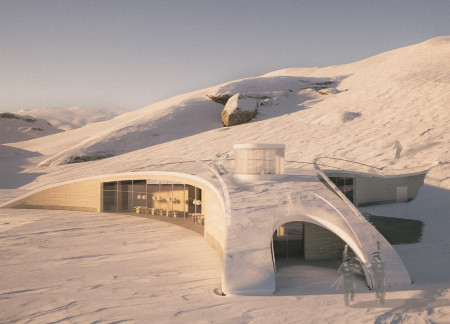 Rammed Earth and Basalt Stone Cabin Designed for Winter Retreats in Iceland&rsquo;s Unique Landscape