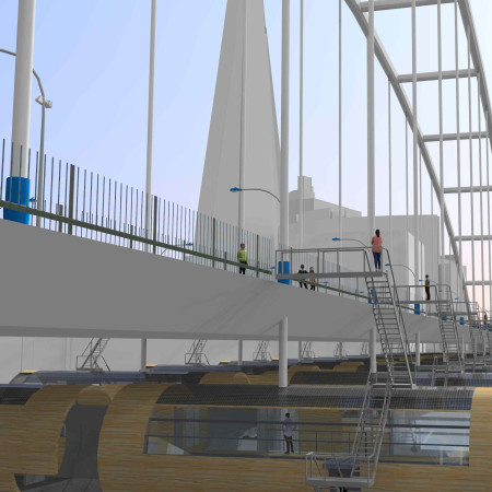 Cross-Laminated Timber Housing Beneath Urban Infrastructure Integrating Community Spaces and Natural Elements