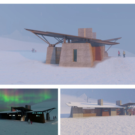 Rusted Steel Cladding and Geothermal Heating in a Nordic Cabin for Outdoor Recreation