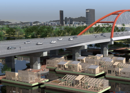 Cross-Laminated Timber Units Floating Above Water with Sustainable Infrastructure