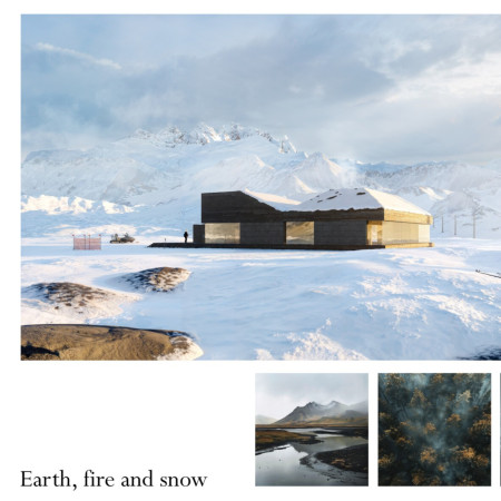 Rammed Earth Retreat with Timber Roof and Geothermal Heating Amid Icelandic Landscape