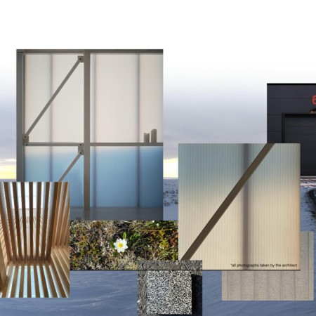 Thermal Efficiency and Transparency in a Modular Lodge Featuring Aerogel and Black Rock Elements