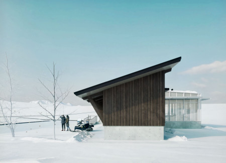A Ski Cabin Integrating Charred Wooden Shingles and Cross-Laminated Timber