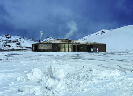 Granite and Gabion Retreat Designed for Icelandic Landscapes