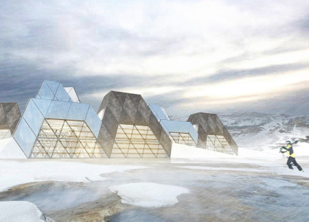 Tetrahedral Roofs and Local Basalt Create Sustainable Refuge in the Icelandic Landscape