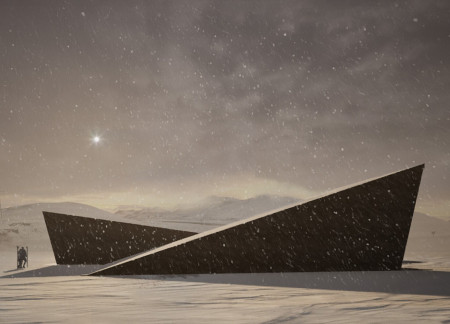 Charred Wood and Geometric Form Creating a Resilient Community Shelter in Iceland