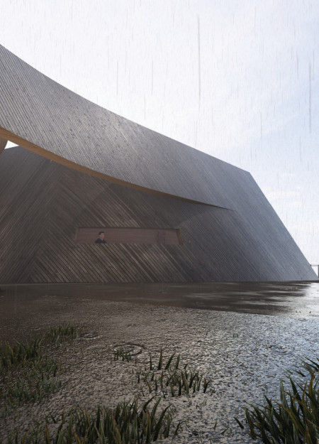 Geothermal Retreat Forged from 3d-Printed Panels and Charred Wooden Shingles