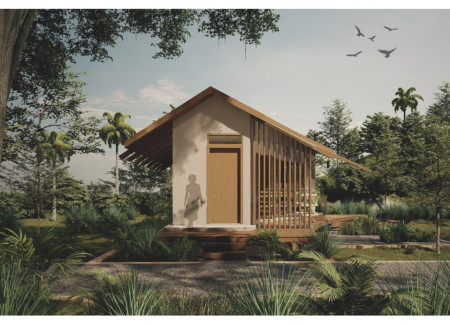 Elevated Sustainability Through Bamboo Louvers and Fly Ash Concrete in Teacher Housing