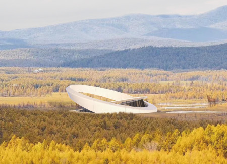 Circular Structure Crafted with Felt and Steel for Community Engagement