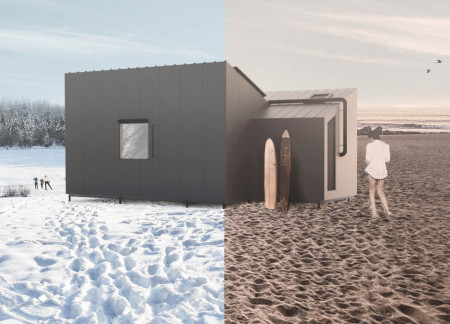 Galvanized Steel and Plywood Collaboration Offering Versatile Urban Dwelling Solutions