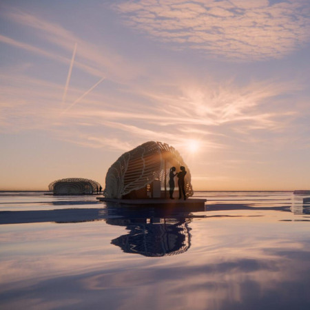 Mycelium Water Harvesting Structure with Aerodynamic Design and Recycled Materials