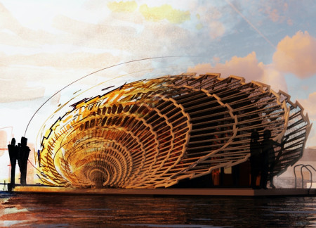 Organic Seashell Form Constructed with Bio-Resins and Timber Fibers for Sustainable Hygiene Solutions