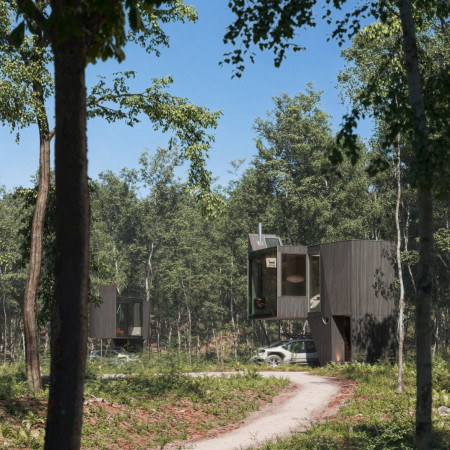 Sustainable Zinc Cladding and Modular Composition for Versatile Coastal Living