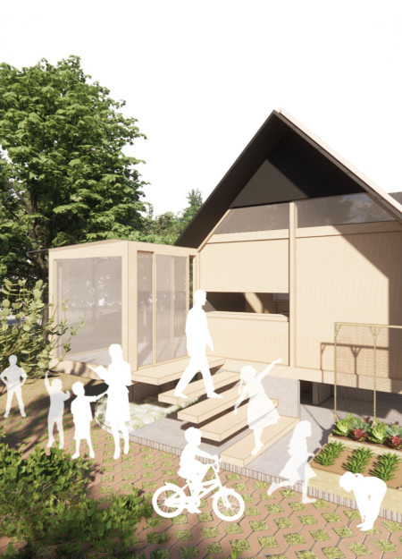 Charred Wooden Shingles and Kingspan Panels in Flexible Micro-Housing Solutions