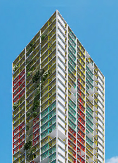 Charred Wooden Shingles and Prefabricated Elements in Flexible Urban Housing Solutions