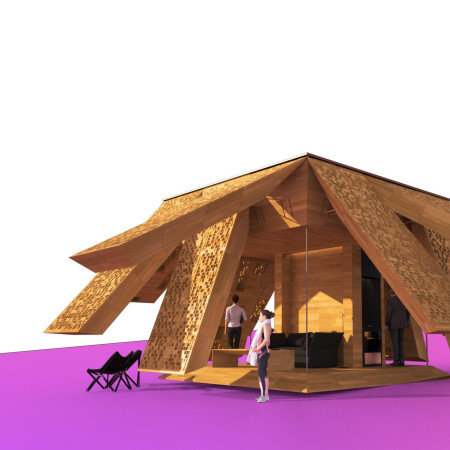 Charred Wooden Shingles Define Sustainable Micro-Home with Cross-Laminated Timber Panels