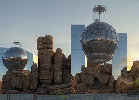 Reflective Spheres and Atmospheric Water Systems in a Luxurious Saudi Retreat