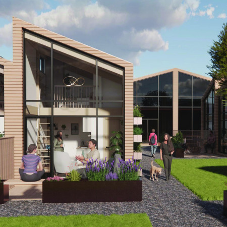 Charred Wood Shingles and Vertical Gardens in Sustainable Micro-Living Spaces