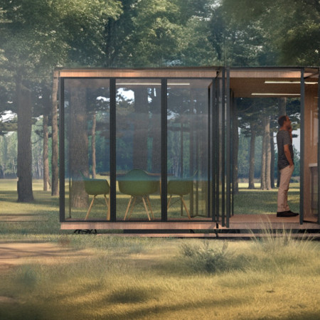 Charred Wood Shingles and Solar Panels in a Flexible Micro Home Design