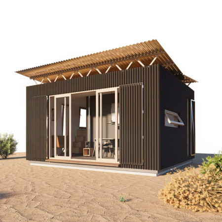 Thermobattery-Enabled Micro Homes with Vertical Timber Cladding and Rainwater Harvesting Systems