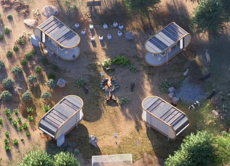 Sustainable Living Spaces Crafted from Salvaged Wood and Mass-Timber Technology