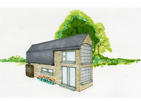 Salvaged Concrete and Reclaimed Timber Form a Compact and Sustainable Living Solution