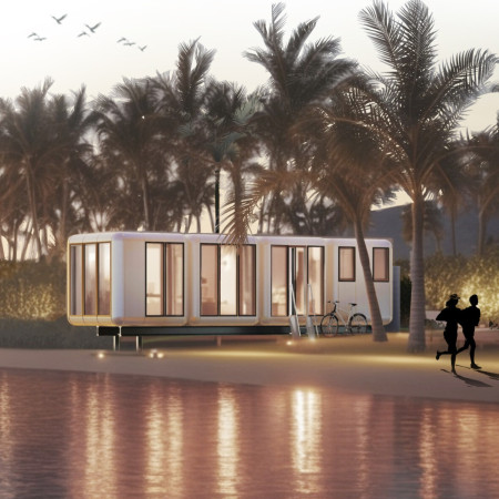 Rainwater-Collecting Micro-Home with Modular Quadcore Wall Panels