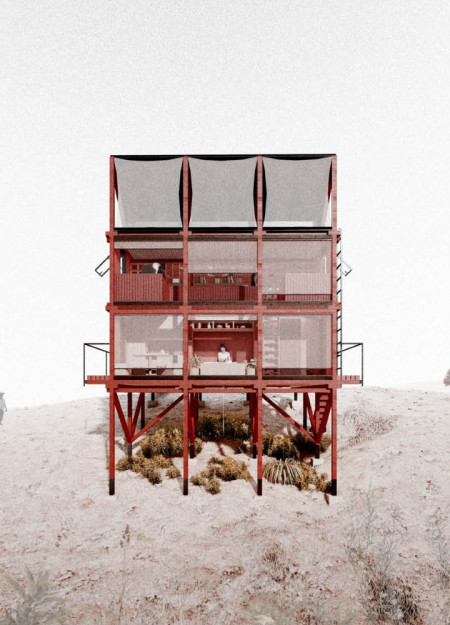 Harnessing Atmospheric Water with Recycled Polyethylene and Bioconcrete in Sustainable Housing