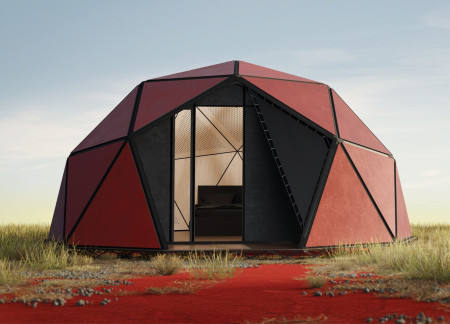 Geodesic Domes Crafted from Insulated Panels with Circular Layouts Promoting Community Interaction