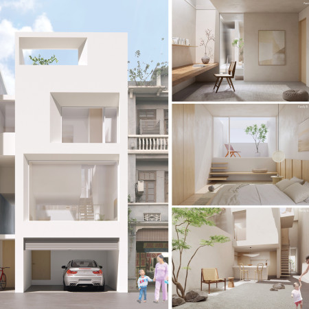 Bamboo Framework Enhances Dual Family Living Through Natural Ventilation and Open Spaces