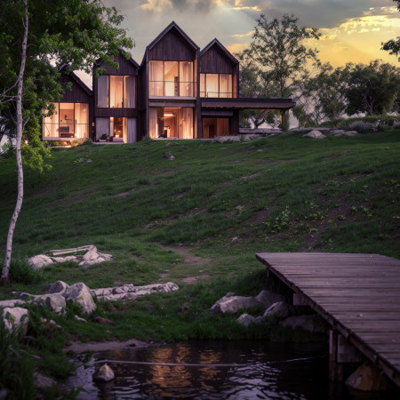 Charred Wooden Shingles and Expansive Glass Walls Create a Harmonious Coastal Residence