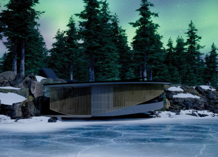 Charred Wooden Shingles and Expansive Glass at a Residential Retreat by the Lake