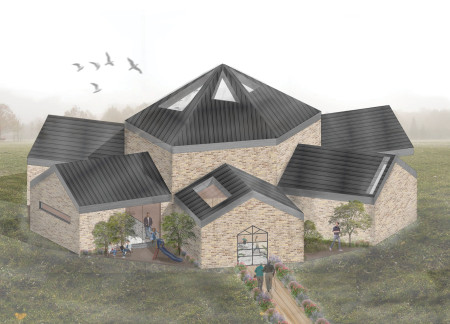 Biophilic Design Utilizing Recycled Brick and Clay Plaster in a Holistic Hospice Environment