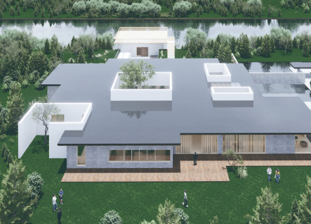 Charred Wood Cladding and Panoramic Glass Integrate Nature in a Palliative Care Residence