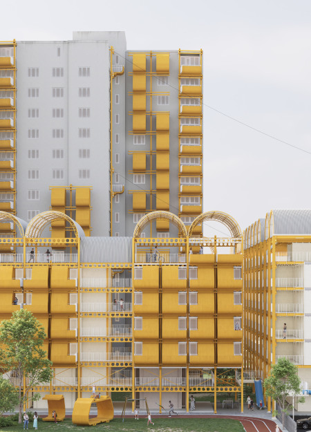 Integrated Gabion Walls and Lightweight Shells in Adaptable Urban Housing Solutions