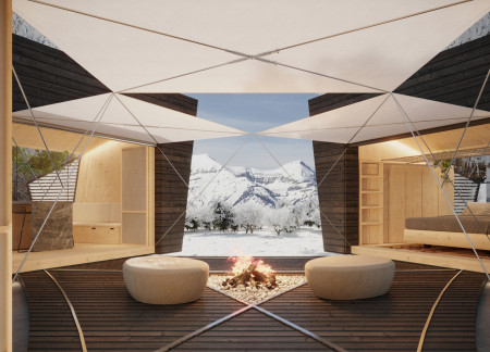 Recycled Pine Cladding and Steel Framework Define a Modular Retreat in California's Landscape