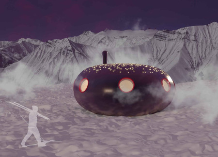 Aerodynamic Shelter Crafted from Aluminum and Glass for Emergency Response in Mountainous Environments