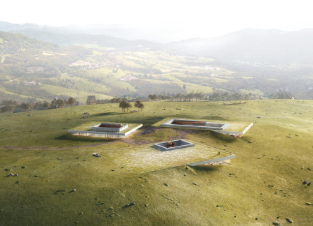 Charred Wooden Shingles and Concrete Integration in a Revitalized Military Structure