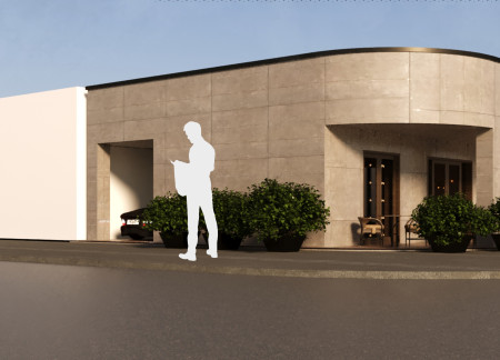 Charred Wood Facade and Diagonal Modular Spaces Defining a Community-Centric Living Environment